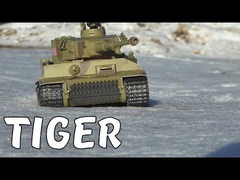 Тест-драйв ТИГРА по снегу!  Тест орудия на пробитие ...  Р/у танк Taigen German Tiger I